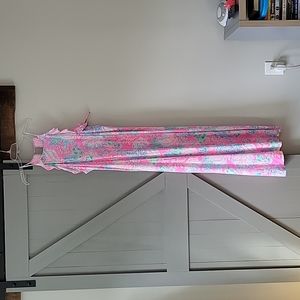 Lilly Pulitzer Prosecco Pink Seaing Things Maxi dress, sz XXL
